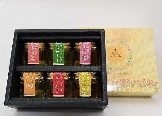 自家採り国産天然はちみつ「国産季節のはちみつ6種セット」　3,240円