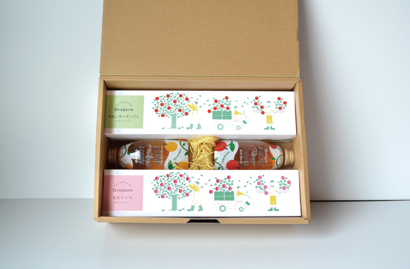 果実菓子とジュースのセット