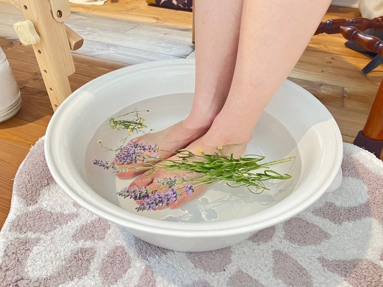 丁寧なコンサルテーションの時間に足浴も！