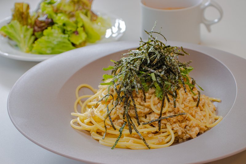 和風挽き肉納豆スパゲッティ