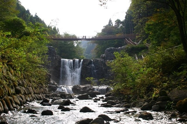 土湯温泉郷にかかるつり橋
