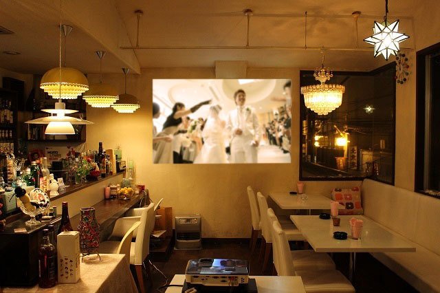 ２次会などでも大活躍の大型スクリーン