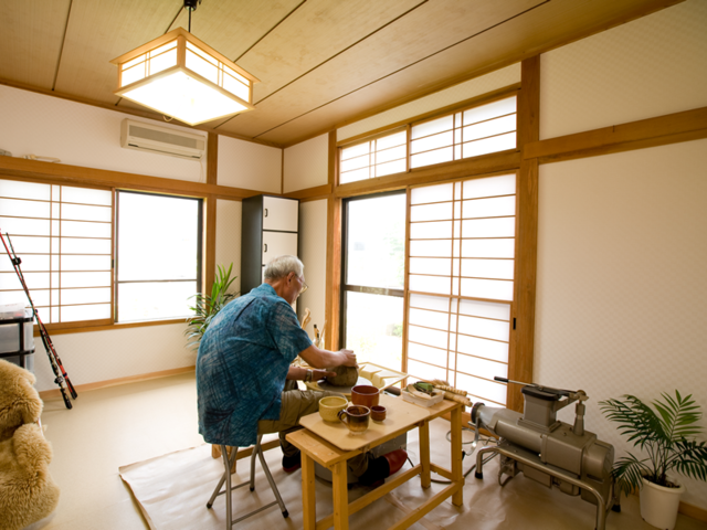 趣味の陶芸スペースを