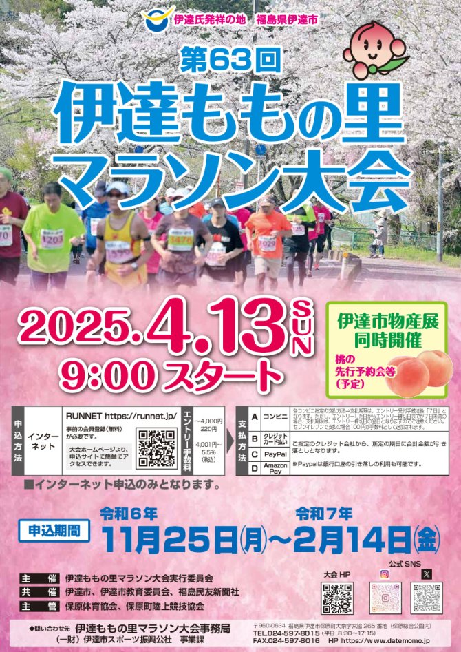 第63回伊達ももの里マラソン大会